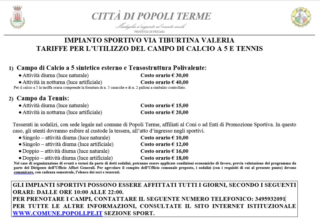 tariffe impianti