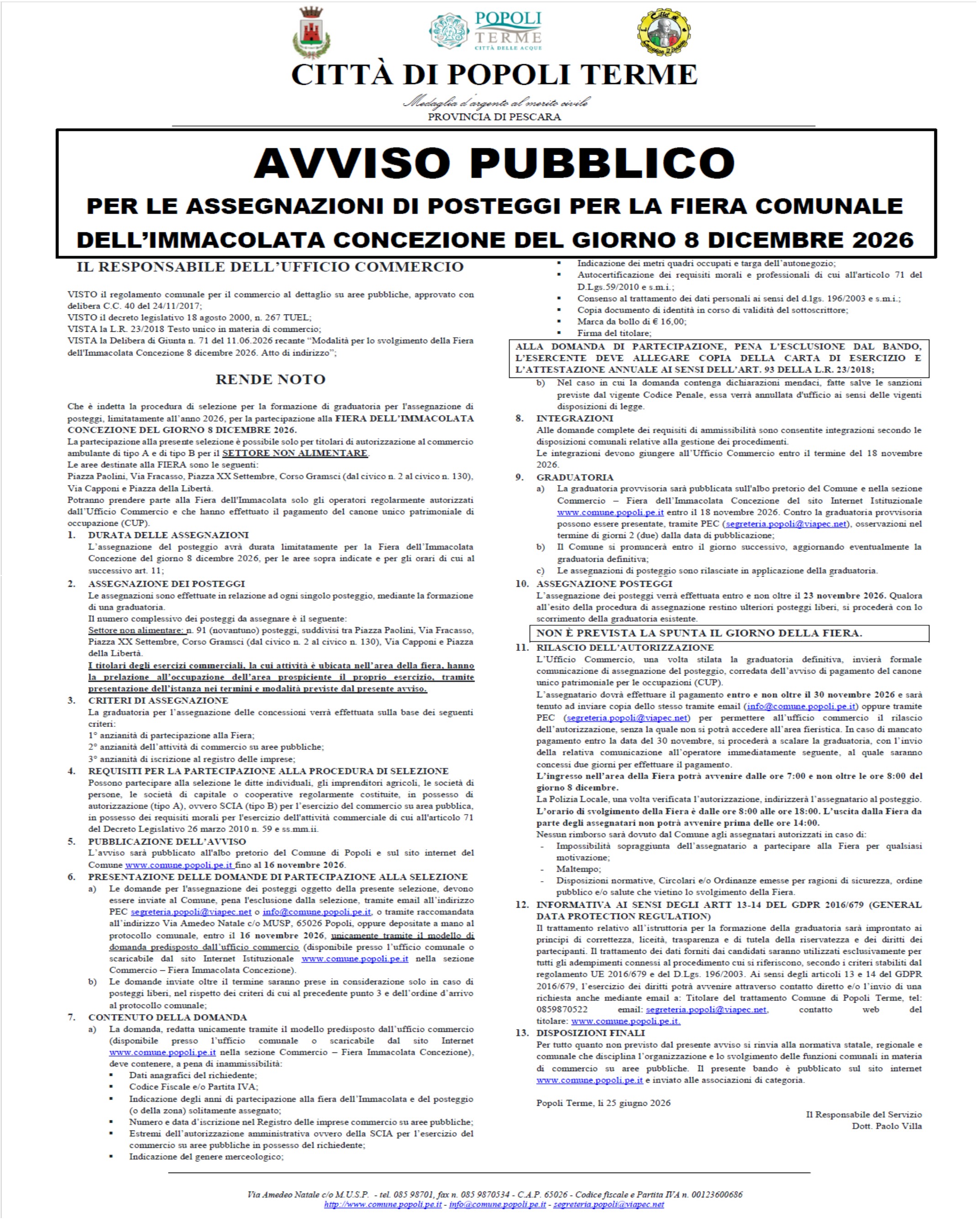 avviso fiera 2026